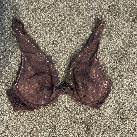 Victoria’s Secret Very Sexy Unlined Push-up Without padding Mauve lace Bra34C - Picture 1 of 11